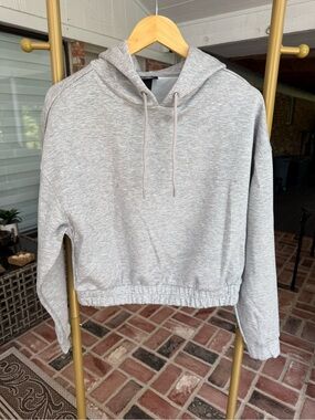 Scoop Scuba Pullover Hoodie Heather Gray Size S NWT